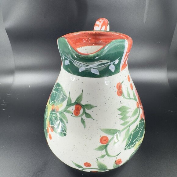 2003 Julie Ueland Pottery Stoneware Pitcher Jug Carafe Floral Pattern Enesco VTG - Picture 7 of 12